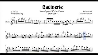 Miniatura de vídeo de "Badinerie Partitura de Flauta en Si menor Sheet Music for Flute & Recorder B minor"
