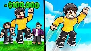 Spending $100,000 to do the HIGHEST JUMP EVER... (Roblox)