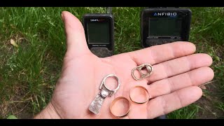 Simplex+/Anfibio vs gold ring/pulltab test garden demonstration.
