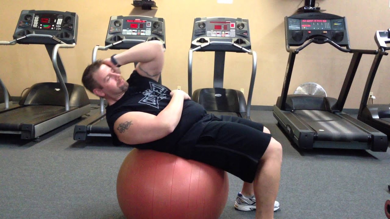 Stability Ball Oblique Crunch YouTube