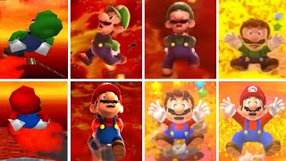 Evolution of Mario Luigi Falling in Lava in Super Mario Games 3D Graphics (1996-2024)