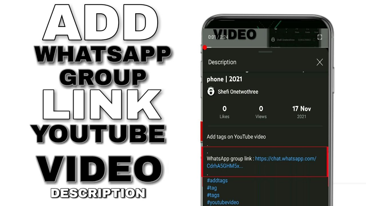How To Add WhatsApp Group Link On YouTube Video Description 2021 how-to-add-whatsapp-group-link-on-youtube-video-description-2021