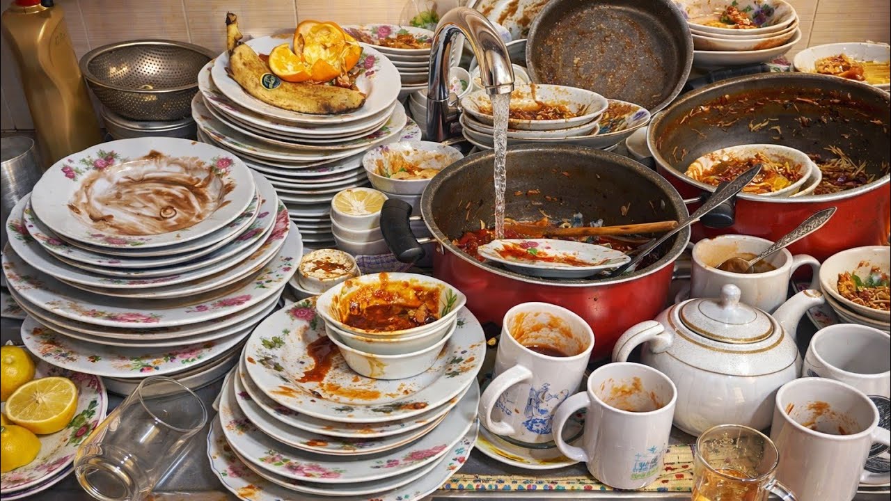 I Let These Dishes Sit for DAYS | Insane Greasy Dishwashing ASMR