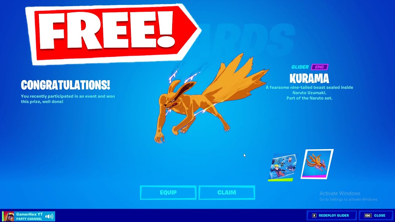 Fortnite Nindo challenges and how to unlock Naruto Kurama Glider for FREE