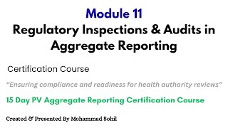 “Pass Every Regulatory Inspection! Aggregate Reporting Audit Secrets Revealed” | Module 11 | Course