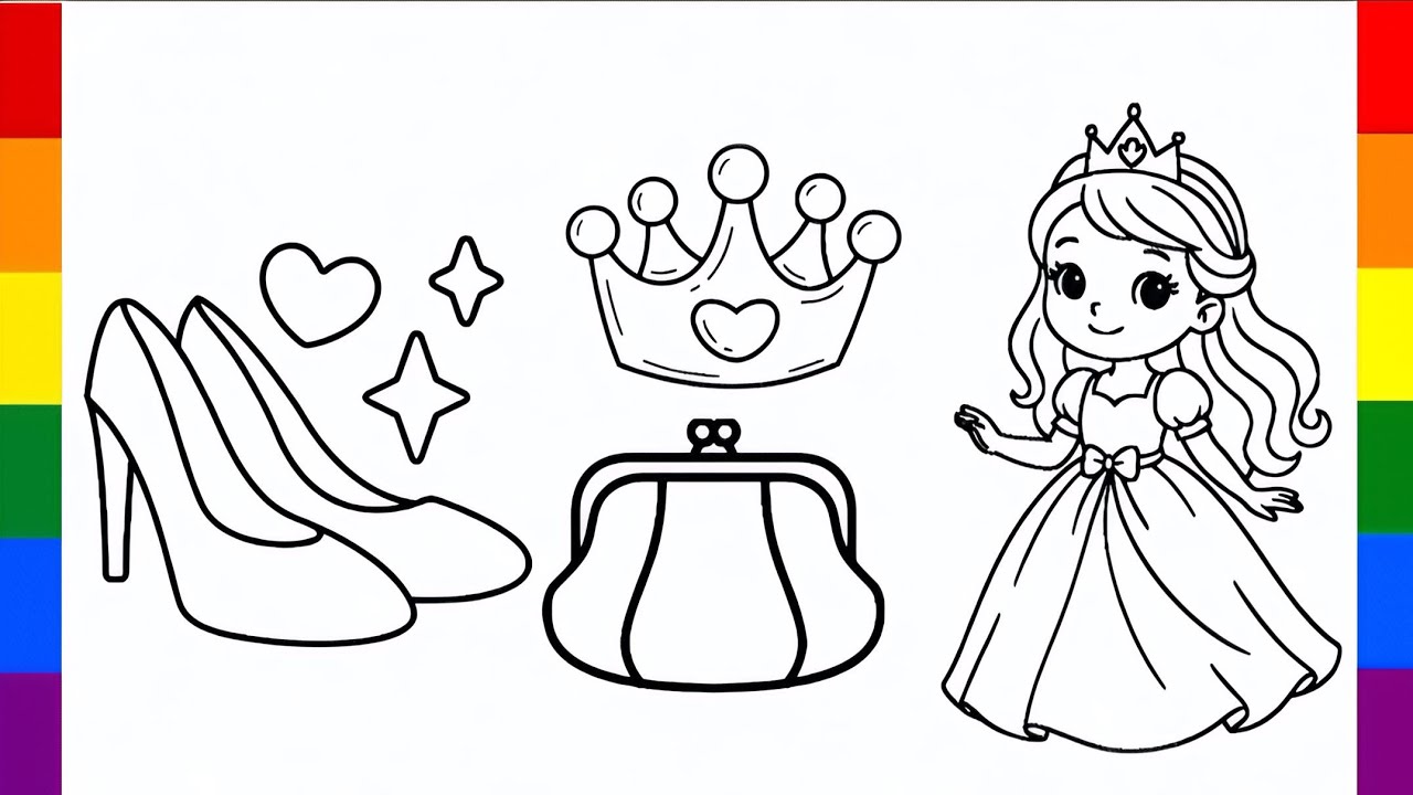 Princess and princess acssesories for kids and toddlers| Easy drawings for kids 