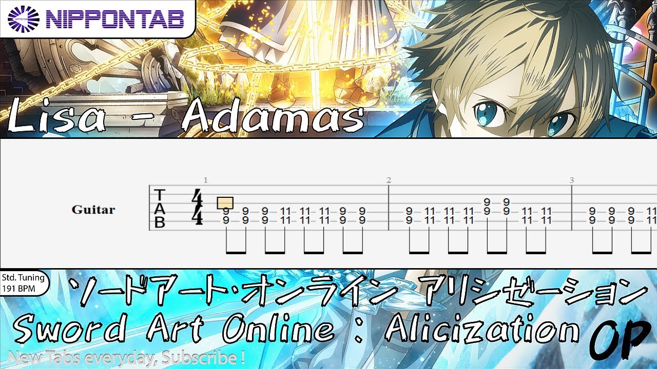 Guitar Tab Lisa Adamas ソードアート オンライン アリシゼーション Op Sword Art Online Alicization Op ギター Tab譜 Youtube