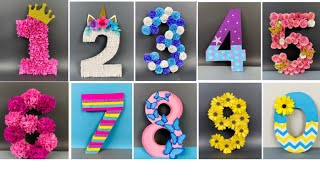 How to make 3D 0 to 9  Decorative Numbers for kids party celebration