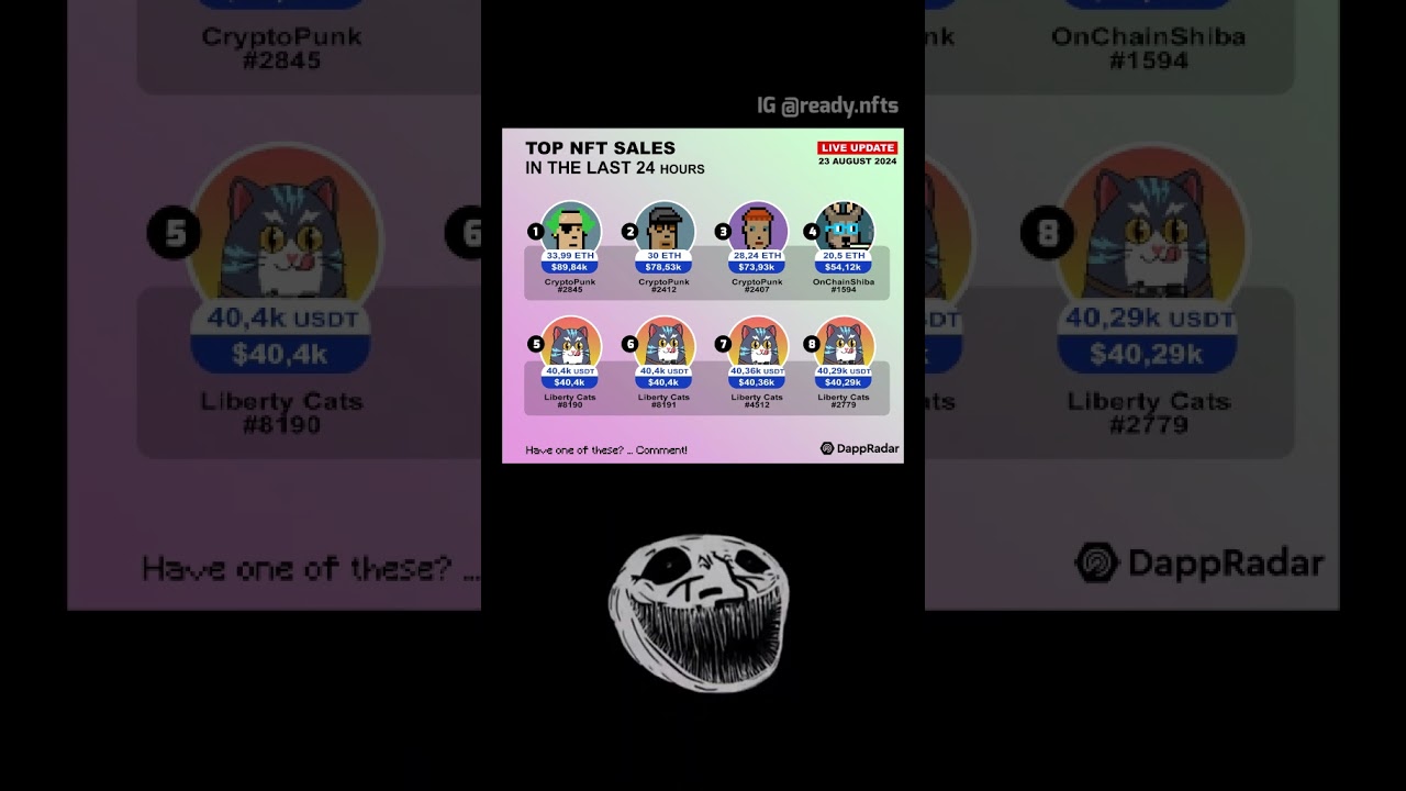 TOP NFT SALES UPDATE - 23 AUGUST 2024 
