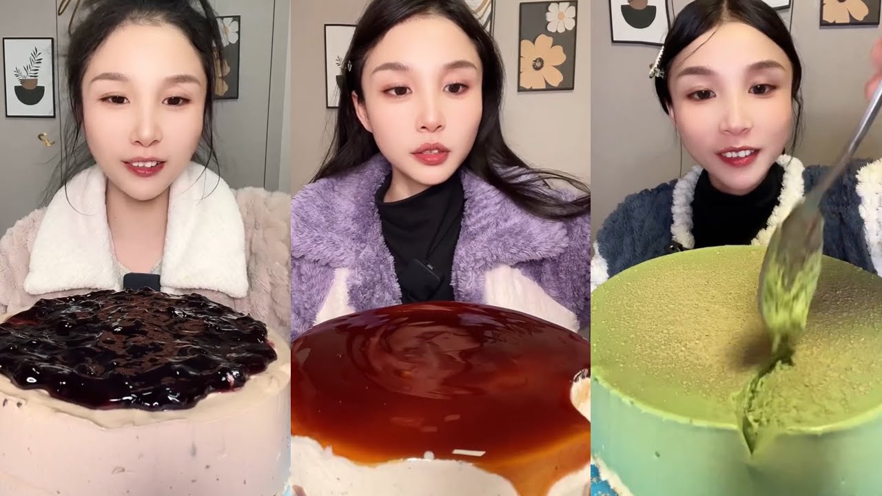 ASMR MUKBANG - MUKBANG SOUND - MOUSSE CAKE EATING COMPILATION