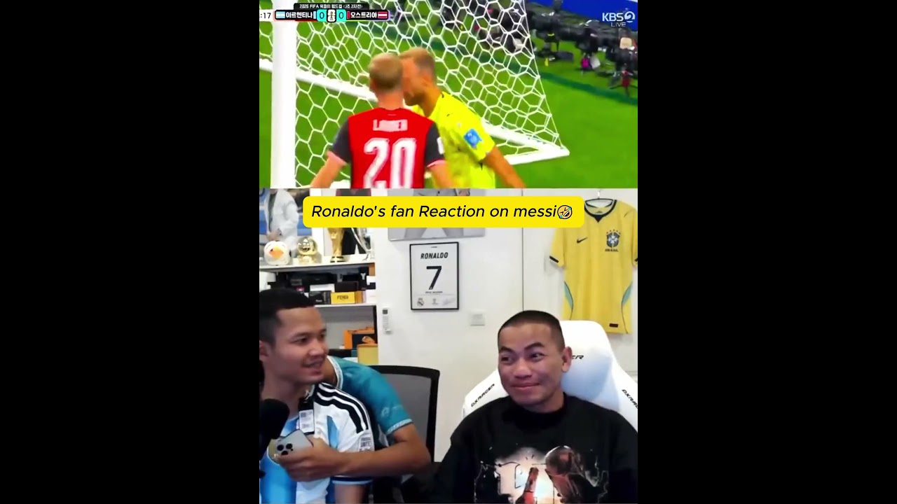 Ronaldo's fan Reaction on Messi🤣 #football #messi