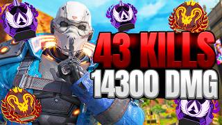Newcastle 43 Kills and 14,300 Damage Gameplay Wins - Apex Legends (No Commentary)