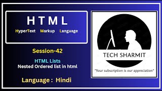 List in HTML: Creating Nested Ordered Lists (Session-42) | html tutorial for beginners