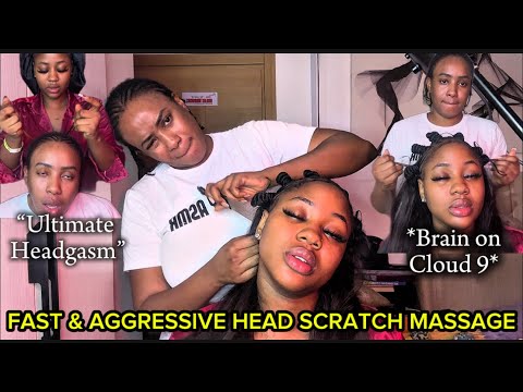 ASMR✨1 HOUR OF FAST AND INTENSE AGGRESSIVE HEAD SCRATCH MASSAGE ,EXTREME BRAIN TINGLES*ALL TOOLS*