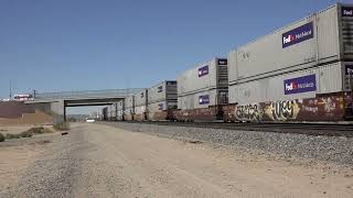 EBD BNSF #6999 get clearance to enter Barstow Yard after Cajon  pass climb  9/3/25
