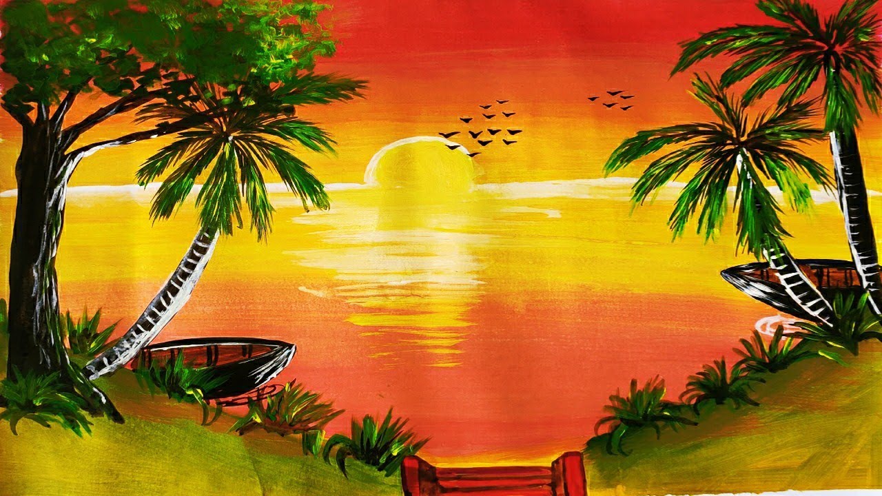 Scenery watercolour painting by chiru's art