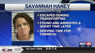 Cullman County Detention Center inmate caught after she fled from deputies