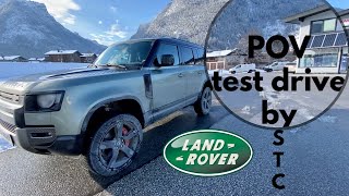 Land Rover Defender P400 POV test drive by seen through cars