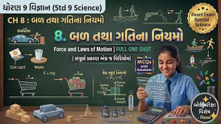 Std 9 Science Ch 8 | Bal tatha Gati na Niyamo | Force and Newtown' Law | One shot