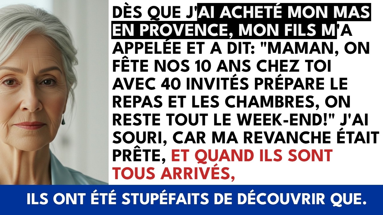 Son coup de fil n’était pas une invitation, c’était un ordre. « On fera nos dix ans de mariage chez toi, quarante invités, tu cuisineras et tu prépareras les lits. » Il n’a pas posé une seule...