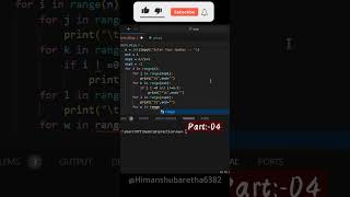 Pattern:-08||Part:-4||Python Diamond Pattern With Hollow Center || #viral #shortsfeed#study#students