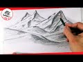How to draw realistic mountains with pencil, step by step and easy : Drawing The Easy Way
