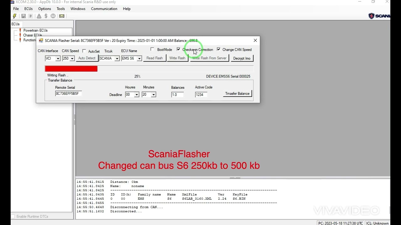 ScaniaFlasher Changed can bus 250 to 500