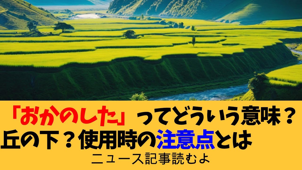 おかのした」ってどういう意味？元ネタや使う際の注意点とは