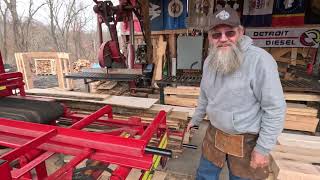 sawing a cherry log and how the edger works snack video# 494