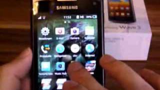 Samsung S8600 Wave 3 Unboxing + Test Video auf Deutsch