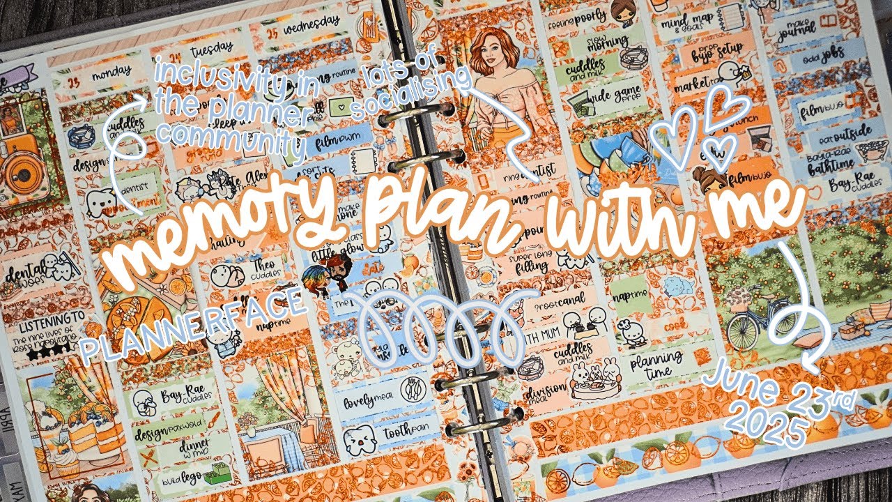 Plan With Me | Socialising and Dental Woes | Orange Grove [Plannerface] | 23rd June 2025 | AD