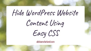 Hide WordPress Website Content Using Easy CSS