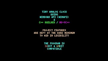Tiny Analog Clock in C++ & Windows API