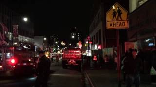 FDNY ON SCENE OF VERY SMALL ROOF FIRE ON ROOSEVELT AVENUE IN FLUSHING, QUEENS IN NEW YORK CITY.