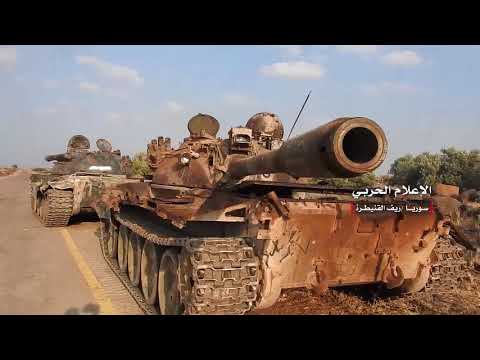 خاص كاميرا الاعلام الحربي ترصد تجمع الحافلات وهي تقل المسلحين عند قرية أم باطنة بريف القنيطرة