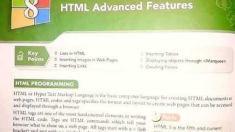 HTML Advanced Features || Computer || Ch - 8 || Alpha 7 || HTML Programming 👍