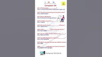 Computer GK Part 8 | 100 Computer GK Questions With Answers | Computer Basics