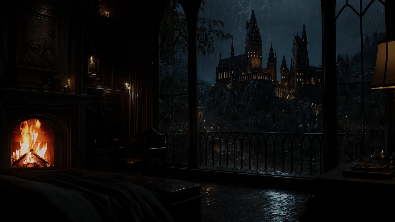 Dark Rainy Night Atmosphere - Fall Into Sleep Instantly | Thunderstorm & Rainfall for Deep Focus