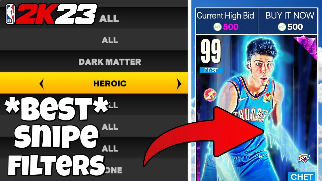 *THE BEST* SNIPE FILTERS TO LOCK IN FOR DARK MATTER CHET! | NBA 2K23