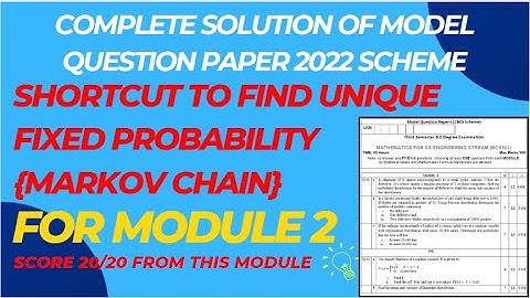 BCS301 | COMPLETE SOLUTION OF VTU MODEL QP 3 & 4 | CSE Stream on JOINT PROBABILTY AND MARKOV CHAIN