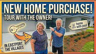 The Villages, Florida: New home buyer in Eastport gives us a tour of her home with a pool!