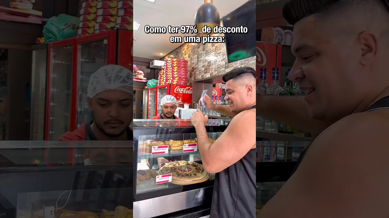 Como comer uma pizza com 2 reias: 