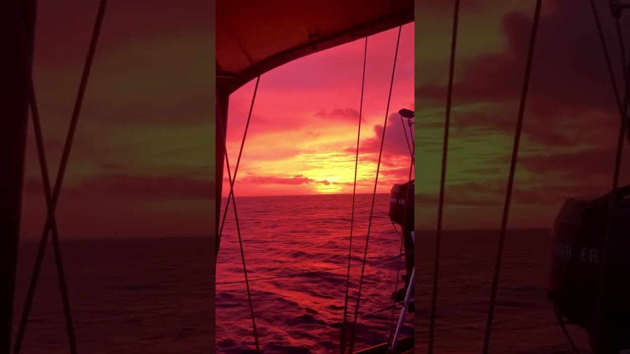 Red sky in morning, sailor take warning💨🌅 #shorts #sailing #reels #adventure #sunset