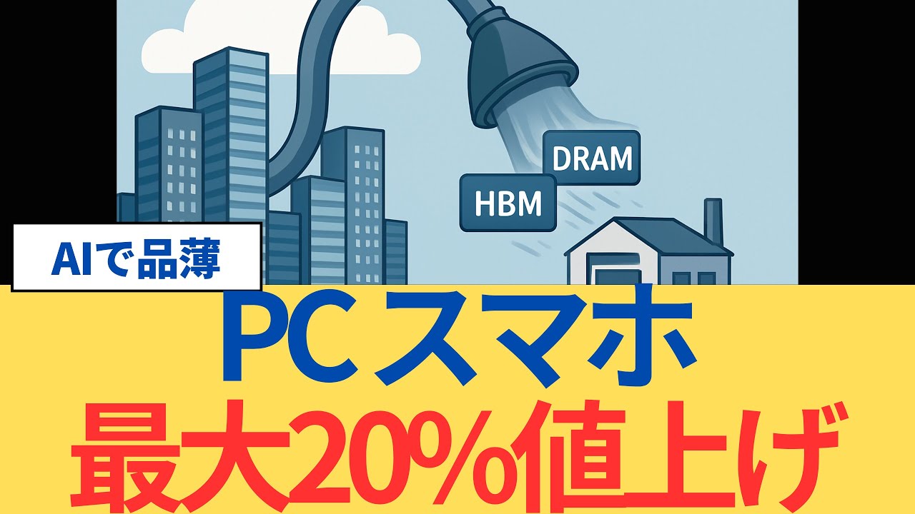 【2026】スマホ・PC最大20%値上げ？AIデータセンター建設でチップ不足が家計直撃