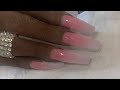 Ombré nails | pink and white nails | acrylic nails