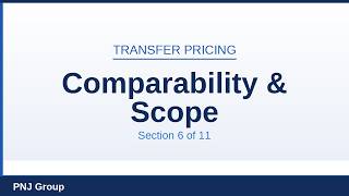 Section 6: Comparability Analysis & Scope of Intercompany Transactions | Transfer Pricing Training