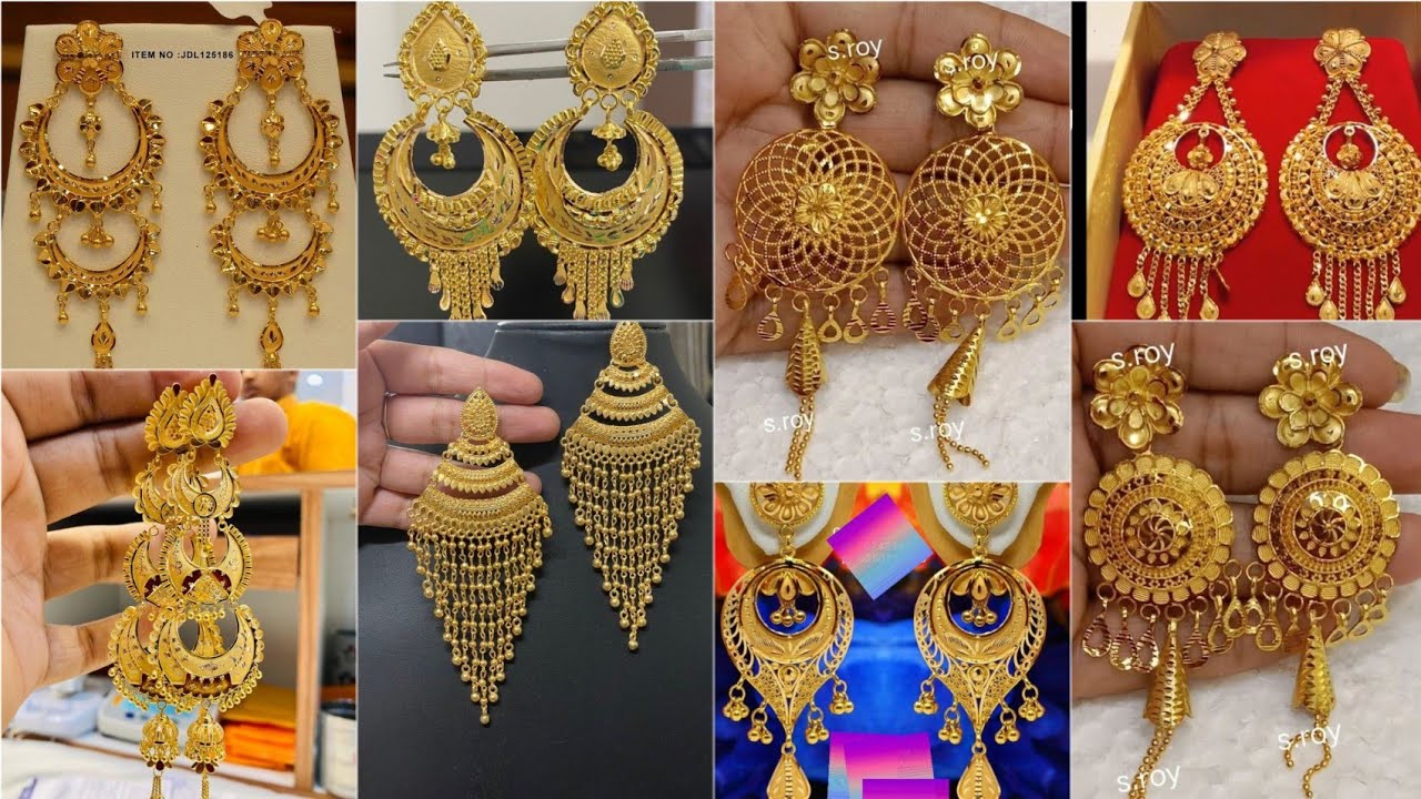 Designs of Earrings of gold on Dishis Designer Jewellery