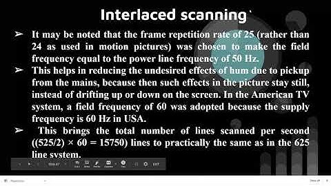 TOPIC NAME:: TV ENGINEERING UNIT 1  INTERLACED SCANNING