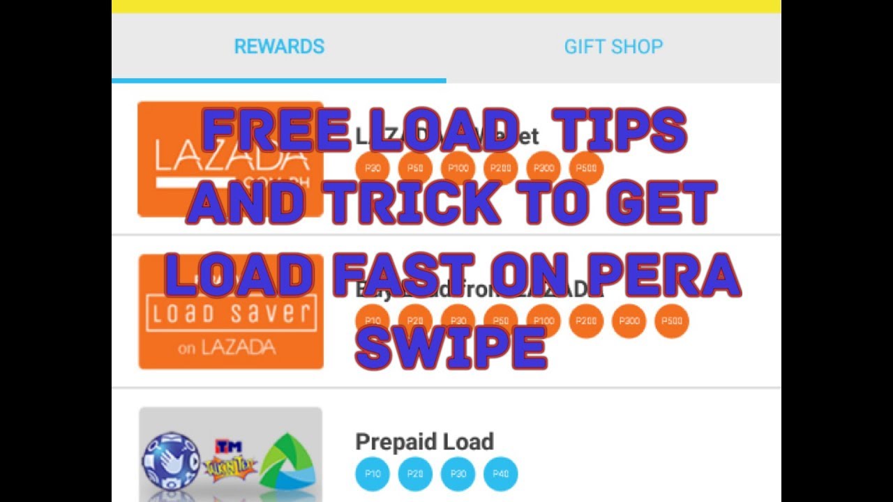 FREE LOAD ON PERASWIPE TIPS AND TRICK / DIAMONDS/STEAM WALLET/ GARENA SHELLS ON PERA SWIPE