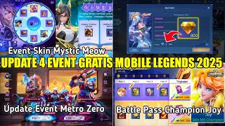 UPDATE EVENT SKIN MYSTIC MEOW, SKIN LUO YI CREATE 1 DM, SKIN JOY M6 CHAMPION, EVENT METRO ZERO MLBB